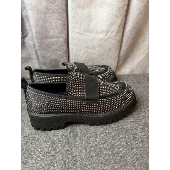 Karl Lagerfeld Paris Women's Grady Almond Toe Loafer Black Size 7.5 Preppy Y2K - Picture 3 of 11